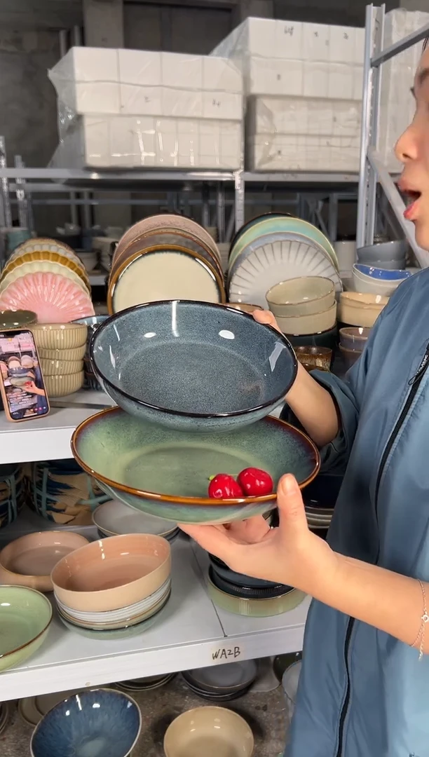 陶瓷外贸尾货瑕疵满20包邮X2深盘