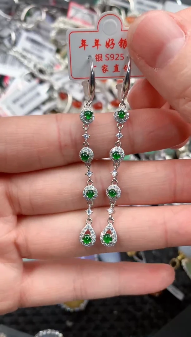 银S925镶嵌戒指翡翠999---8