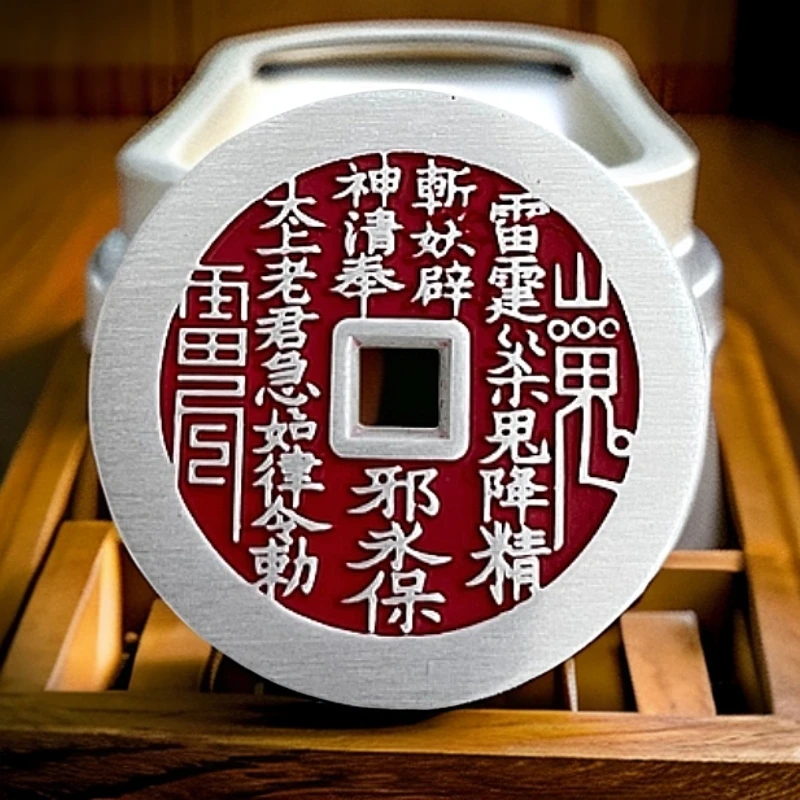 吊坠足银 中号直径32mm山花钱男女手工古法纪念吊坠饰品挂件复古