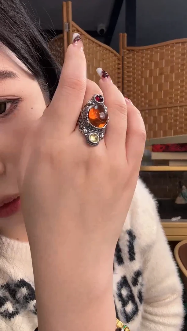 【闪购商品】琥珀颈饰未镶嵌戒指