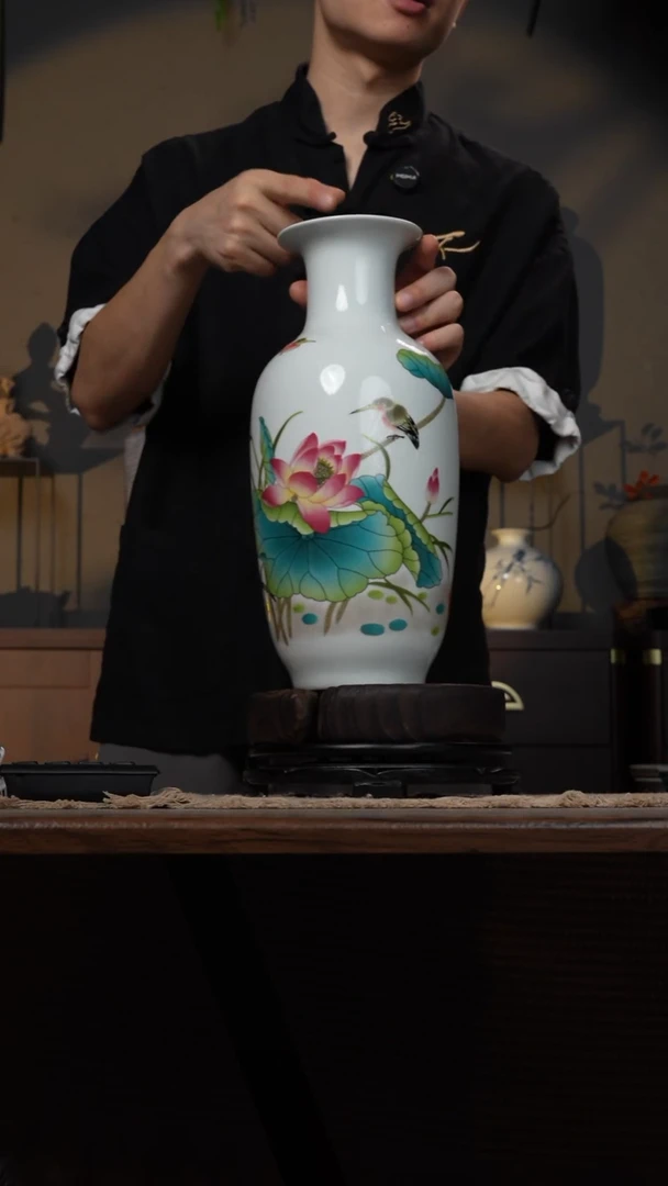 摆件WN问泥景德镇陶瓷花瓶摆件
