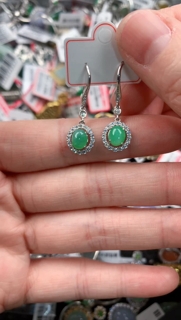 银S925镶嵌戒指翡翠44--8