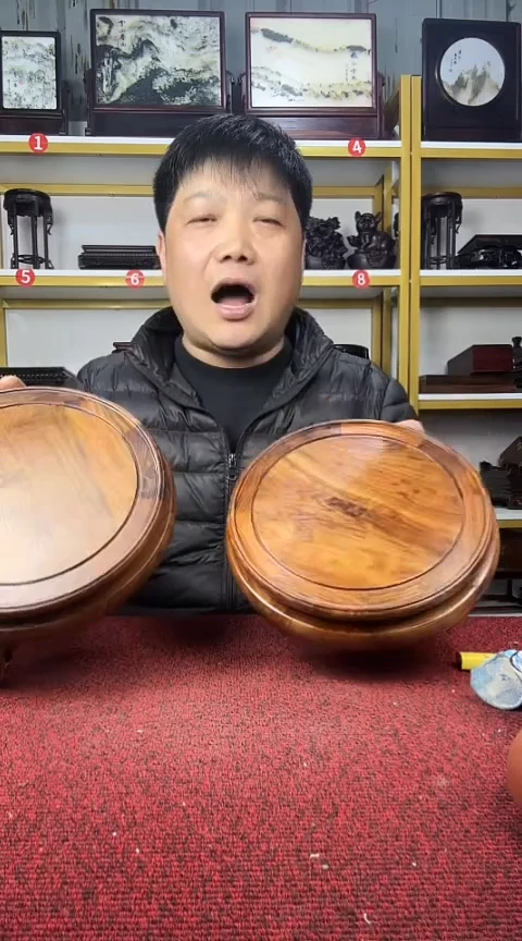 木檀香木圆底座18.5CM*5.5CM//2个