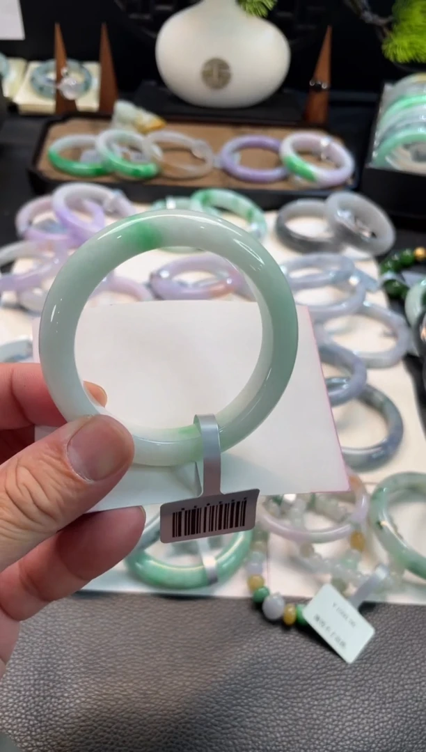 未镶嵌手镯翡翠115号链接 有纹 54.5正圈