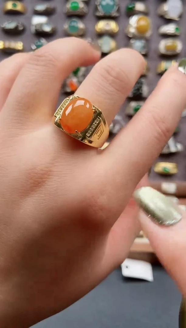 未镶嵌戒指翡翠天然翡翠男戒