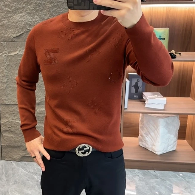 GCONE（特价）秋冬男士高品质半高领长袖精纺100%美丽诺绵羊毛衫