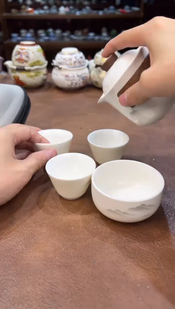 真的很便宜超好看会开片的旅行茶具