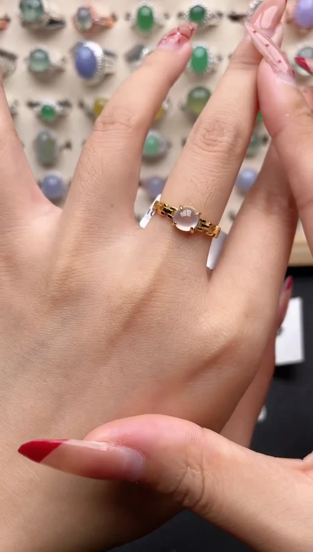 【闪购商品】翡翠戒指银S925镶嵌一物一证一礼盒