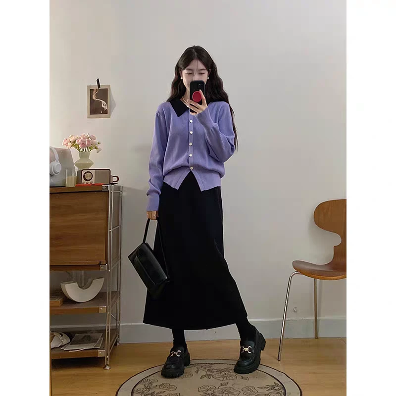 秋冬新款大码胖mm时尚拼接毛织上衣71733