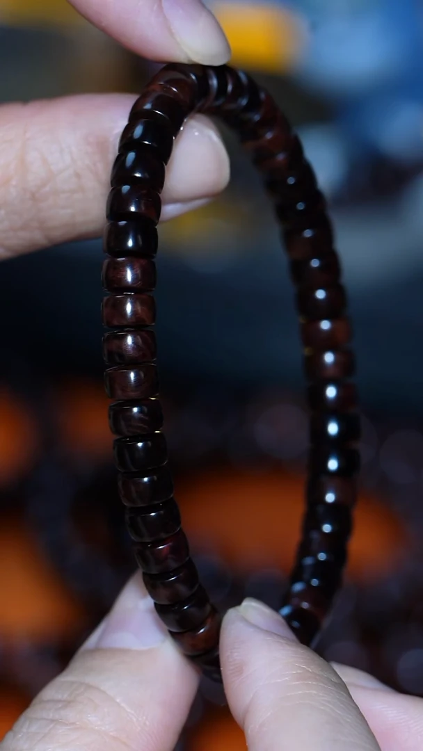 手串/手链黄花梨/降香黄檀【MOYU】海南黄花梨  片珠 4*7 文玩手串