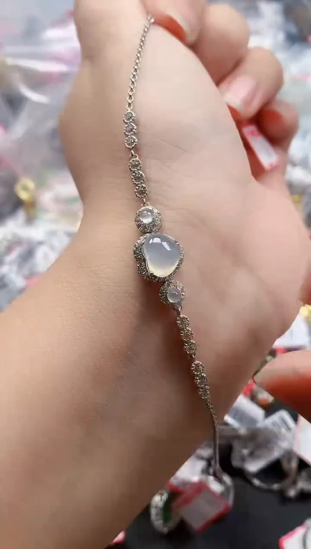 银S925镶嵌戒指翡翠天然A货缅甸翡翠