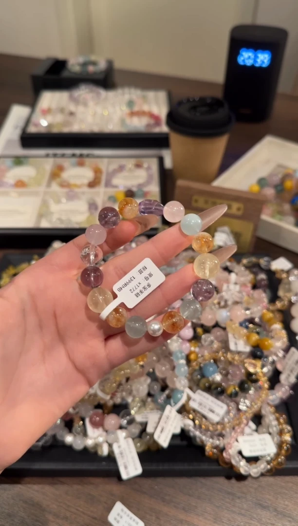 水晶手链合金日进斗金x1772