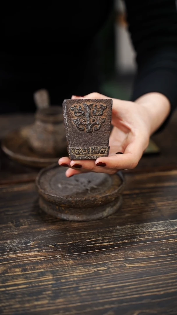 火***曦全手工制作  重工 南蛮 方杯