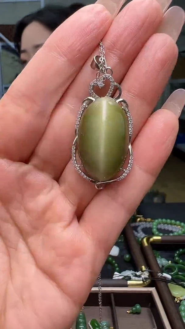 颈饰银S925镶嵌和田玉(多样性发货.发其一）10.19.86