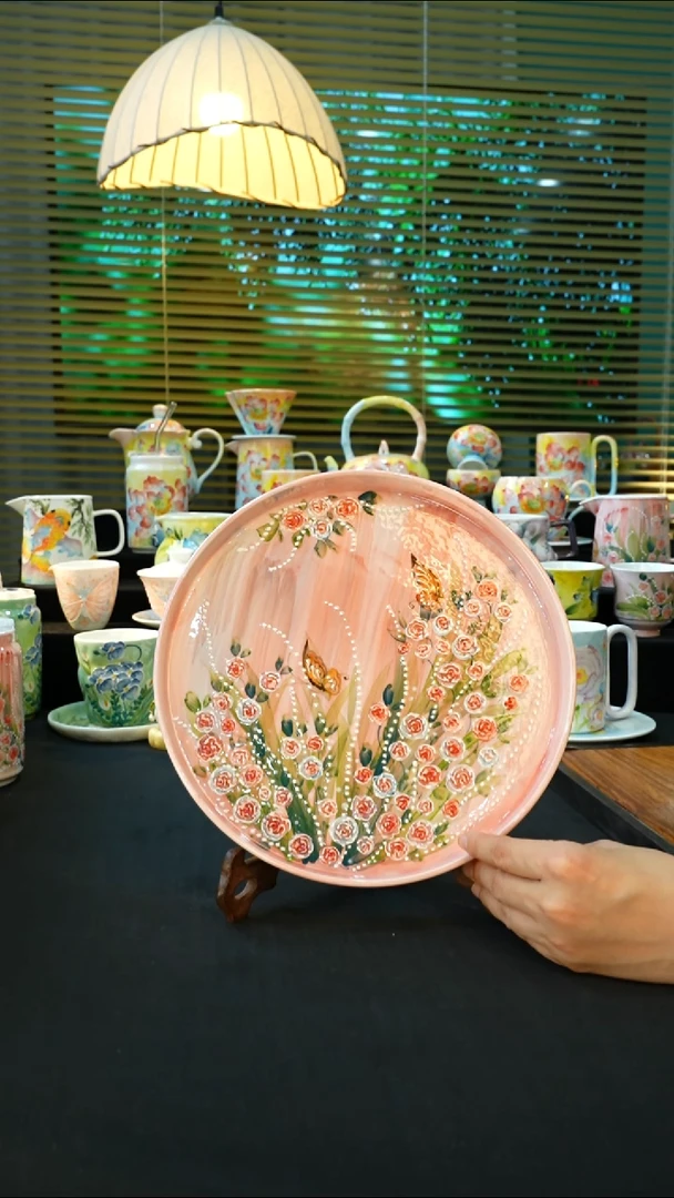 杯手绘心瓷陶瓷浮力