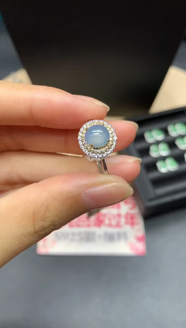 【闪购商品】翡翠戒指银S925镶嵌蛋面【无服务费】