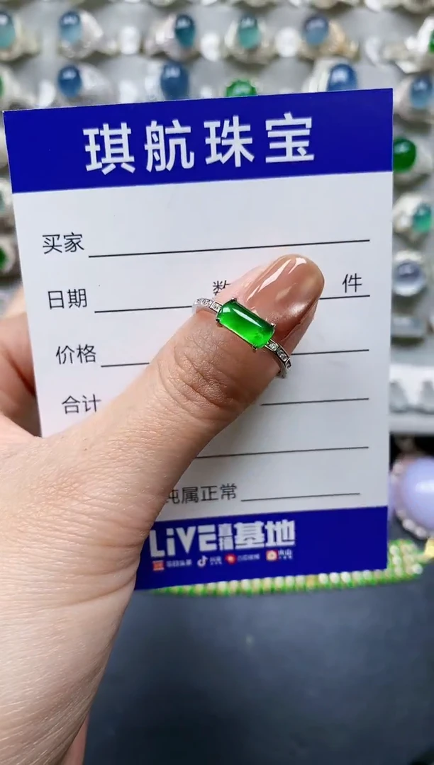 【闪购商品】翡翠戒指银S925镶嵌0131