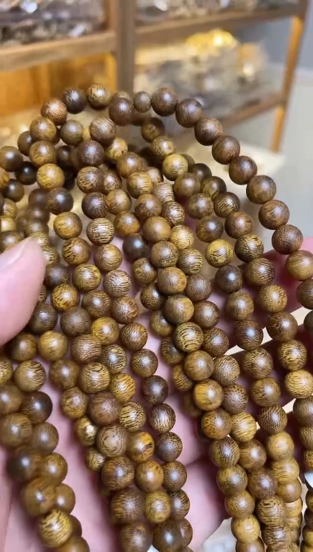 手串沉香海南莺歌绿圆珠长串0.8多样性发其一