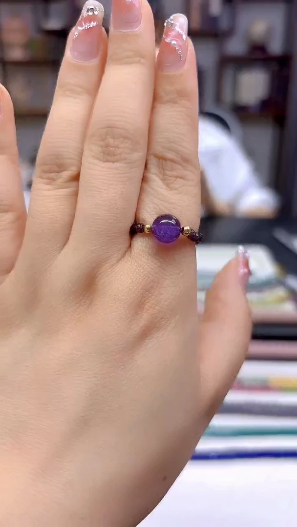紫晶戒圈未镶嵌DIY款J109
