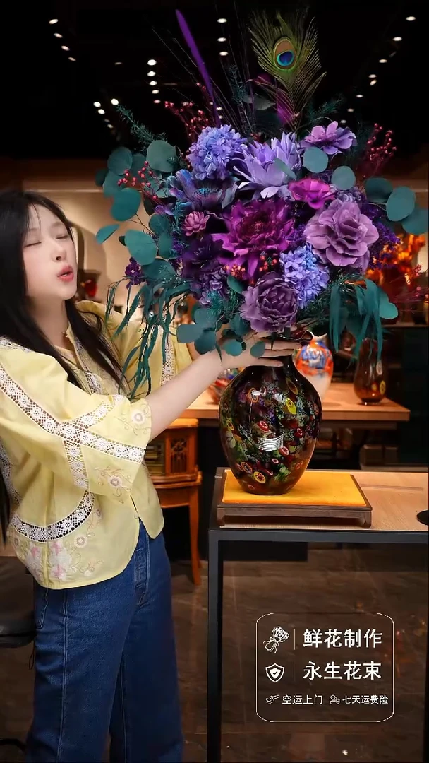 瓶手工花器花束空运包邮送货上门-以图片为准