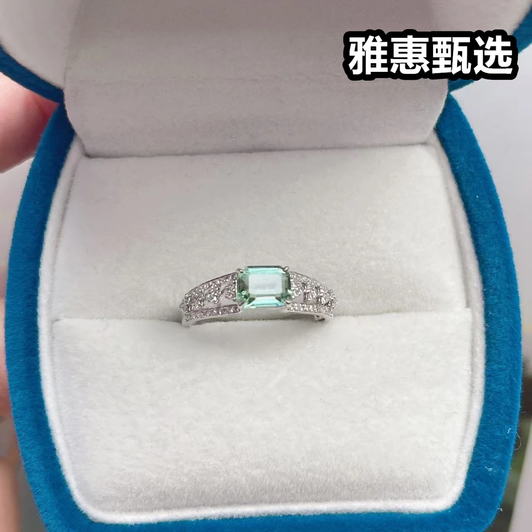 18K金碧玺戒指主石：1.1克拉，金重：1.82克，高品质阿富汗蓝时尚气质