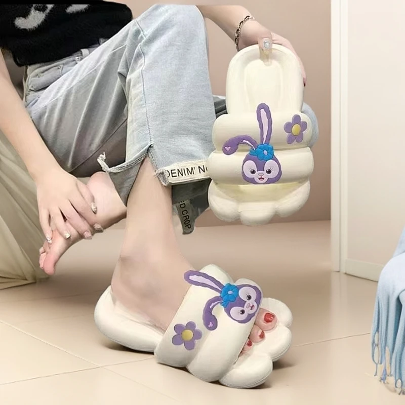 踩屎感拖鞋女新款室内居家可爱卡通厚底夏季可外穿防滑时尚一字拖