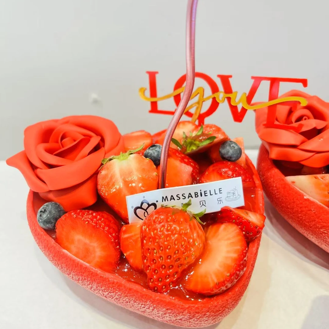 【女神节专属】心形水果装饰创意蛋糕 精致女神节