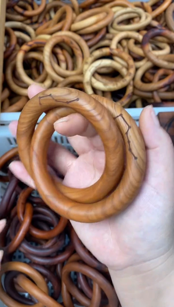 木桃木60乾坤圈刻六七星桃胶微瑕随机发