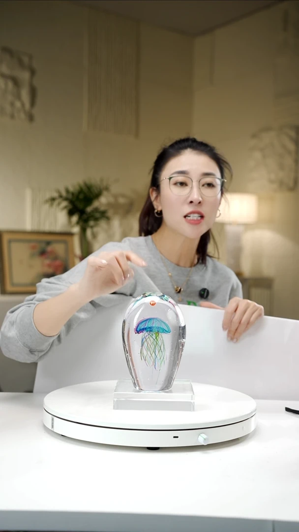 手工艺品琉璃福利金红蓝水母摆件91号