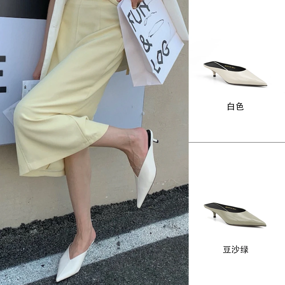 MY WANTS尖头高跟单鞋女士真皮2025年春夏新款增高MW2A1101-137