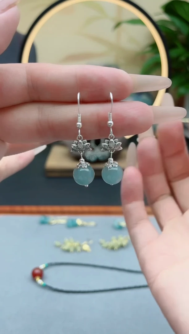 玛瑙/玉髓耳饰银S925镶嵌01