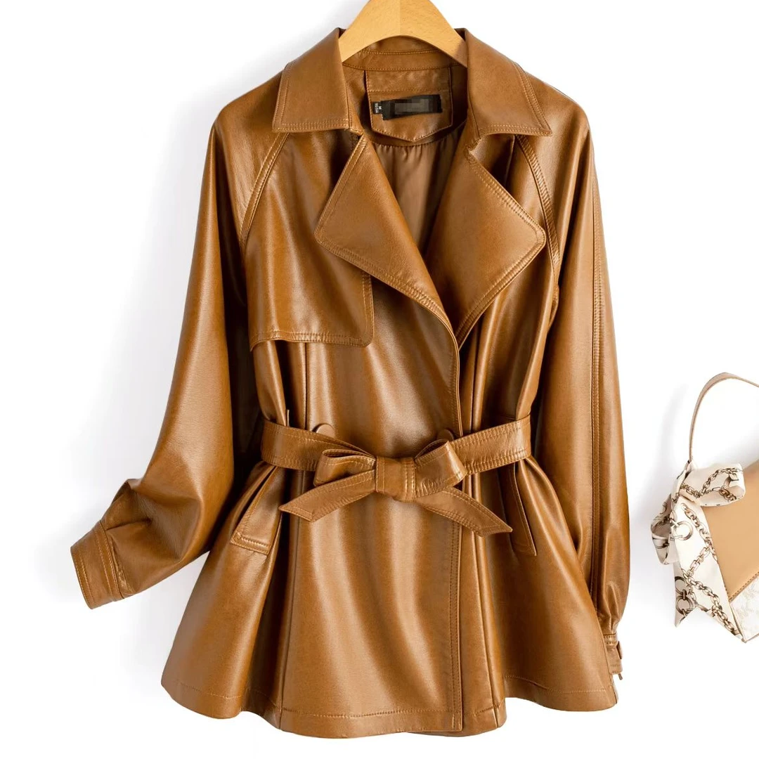 A14系带收腰春秋新款韩版气质女外套