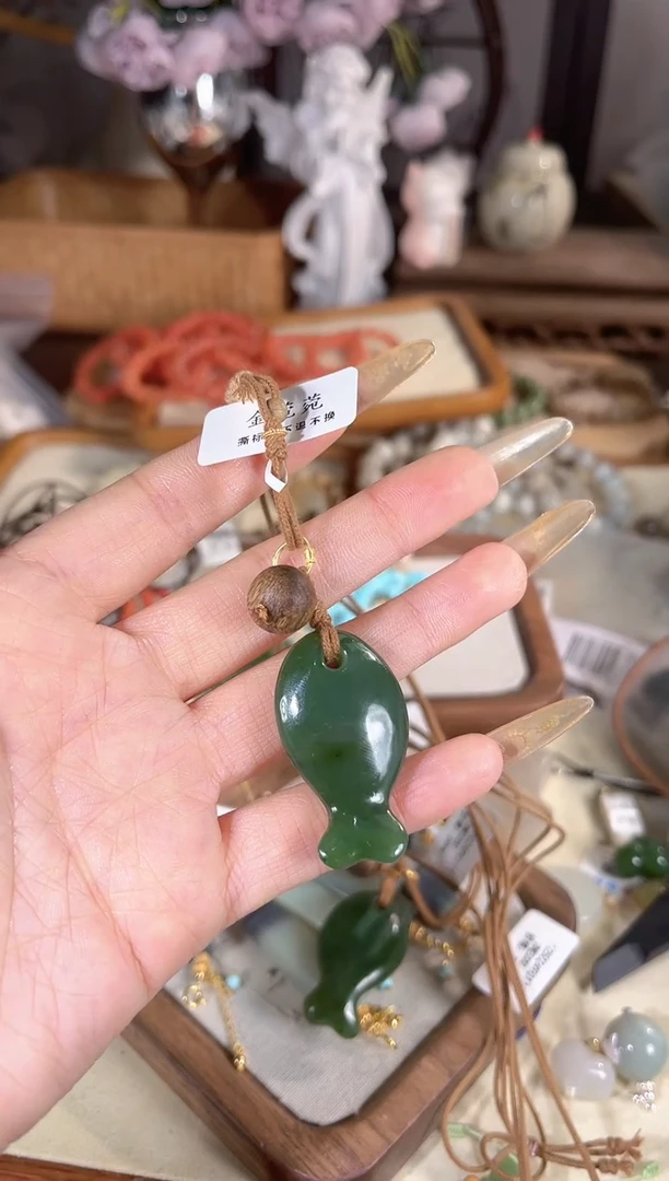 项链银S925镶嵌和田玉多样性发其一