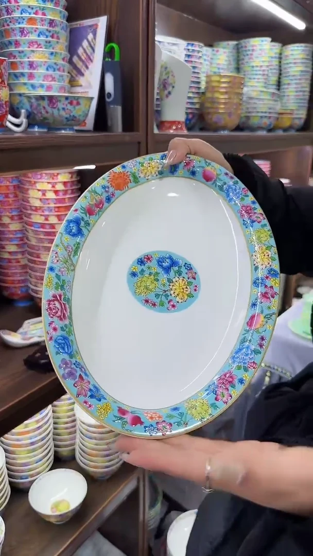 【闪购商品】瓷片 12英寸鱼盘1个景德镇陶瓷