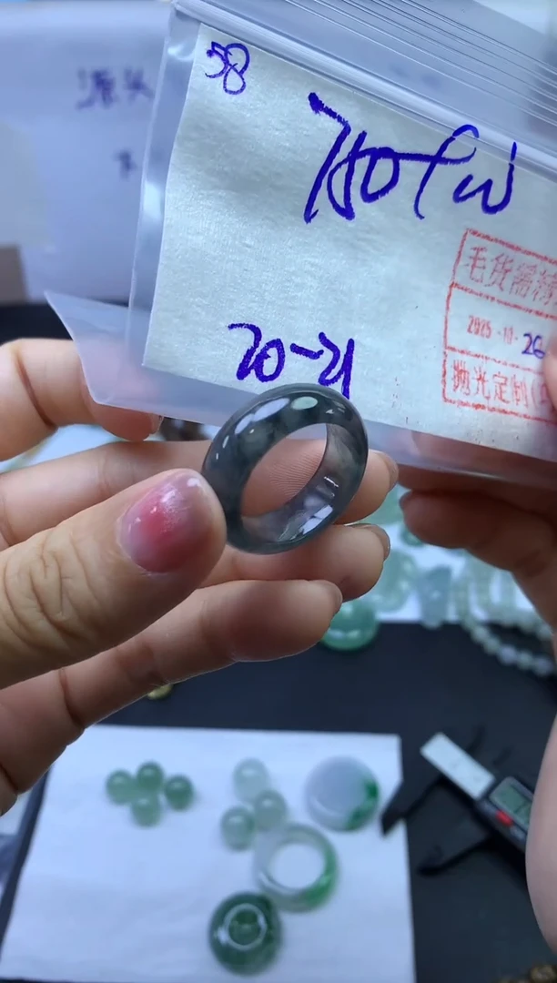 未镶嵌定制翡翠58戒圈20-21*760元毛货需精抛光