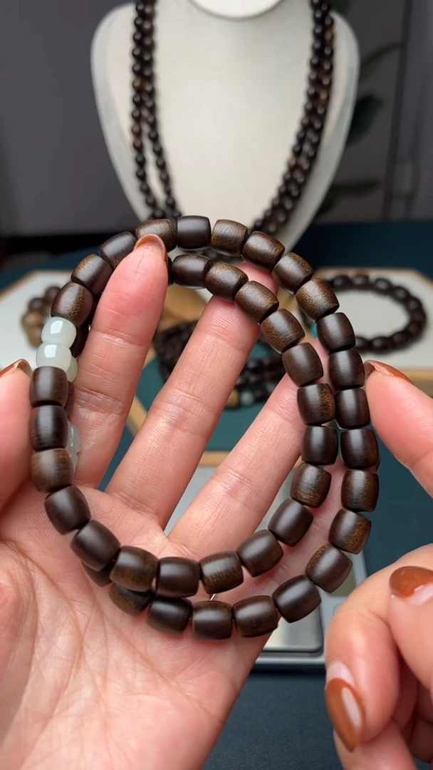 沉香沉香碎屑8mm双圈越南芽庄白奇楠沉水