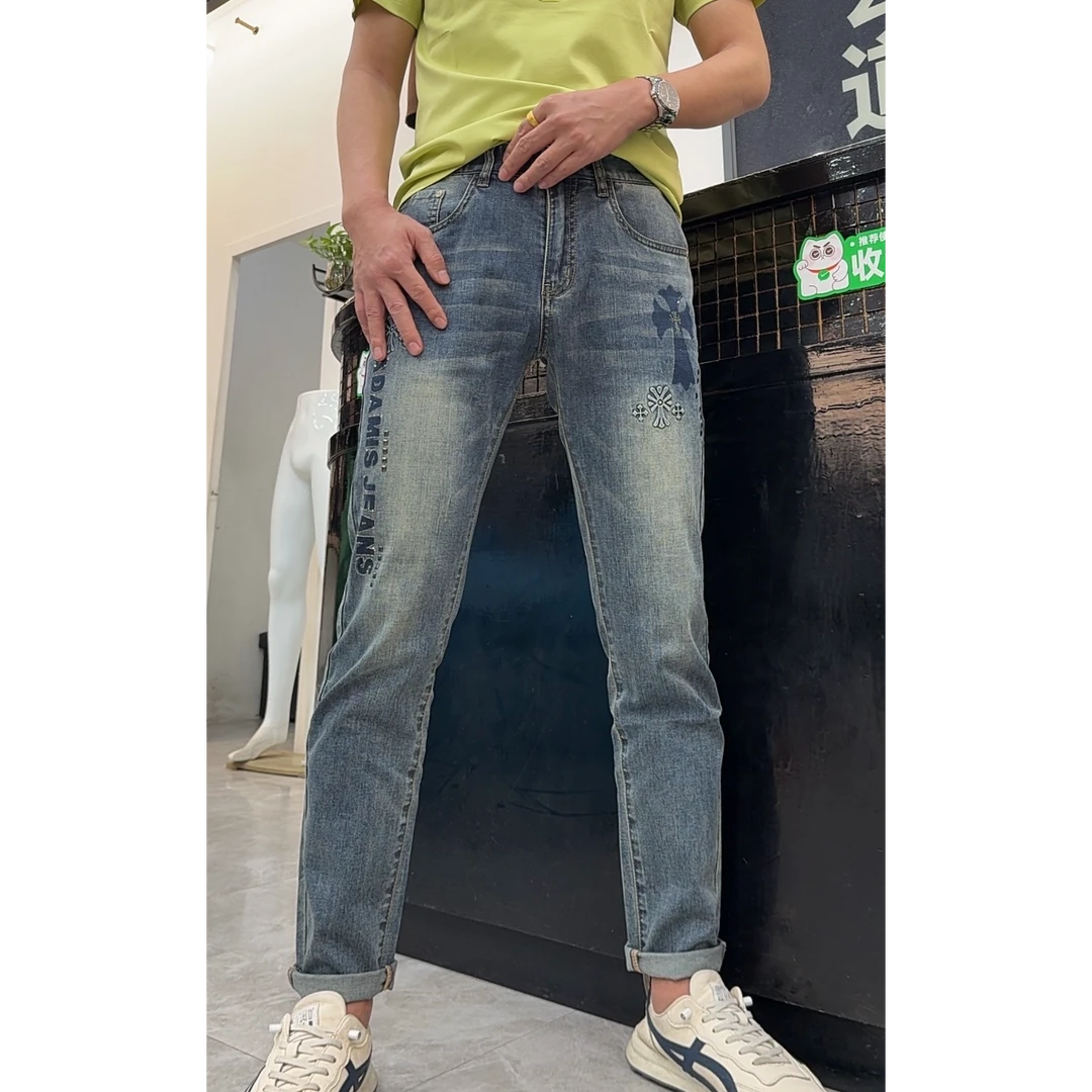 【大公道实体】夏季新款时尚休闲百搭男士欧版修身牛仔裤9367