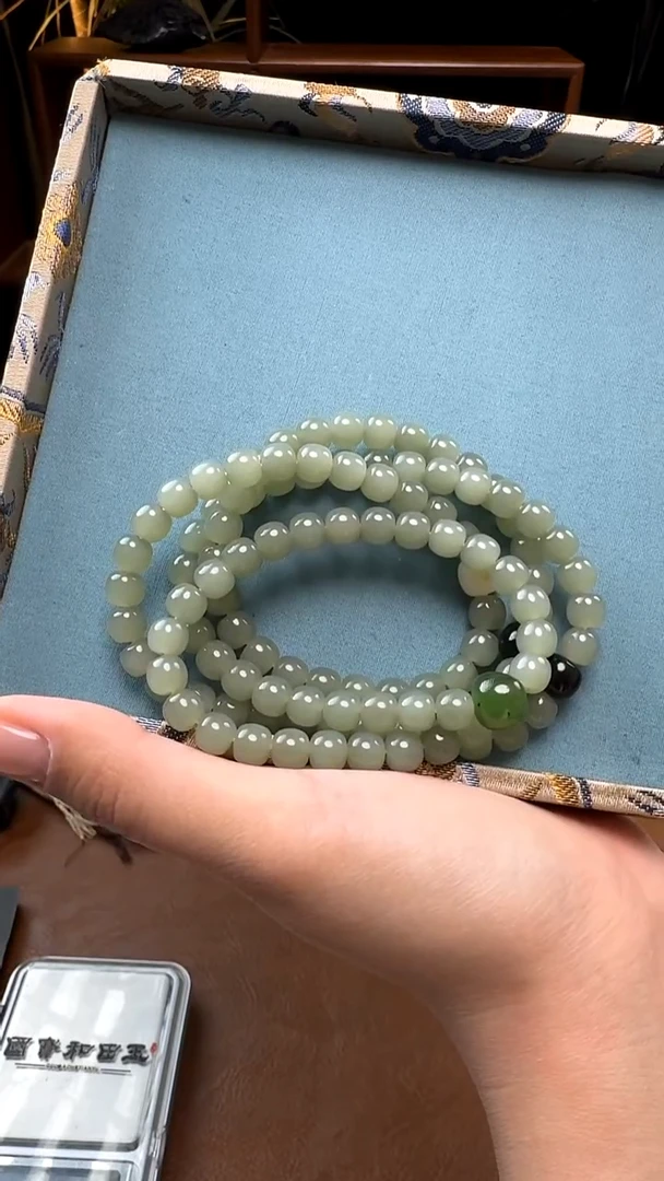 颈饰未镶嵌和田玉新疆和田玉青玉108卡7