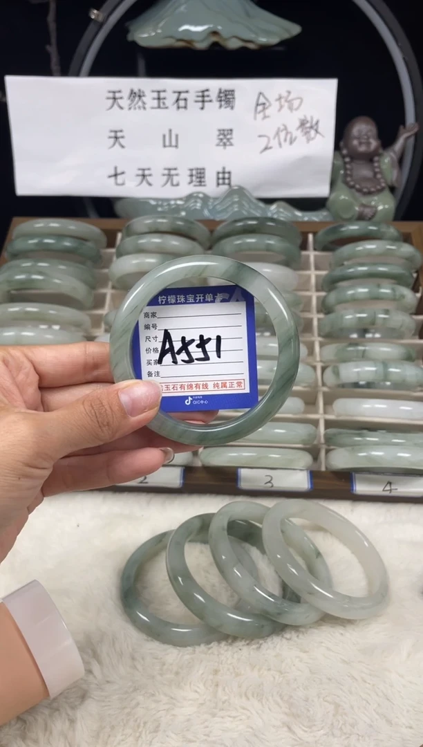 石英质玉（天山翠）手镯未镶嵌a551