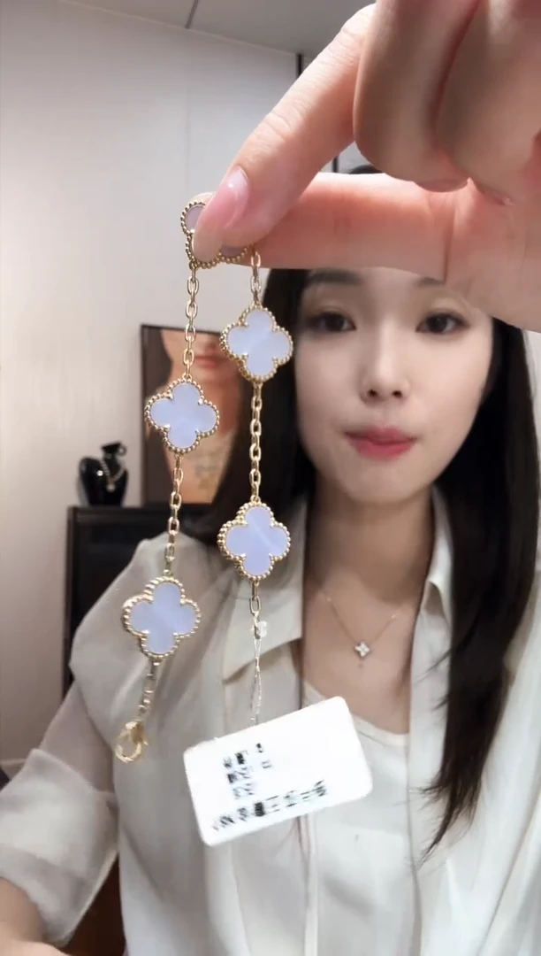 玛瑙/玉髓手链18K金镶嵌紫色k黄五花手链GHJ.24
