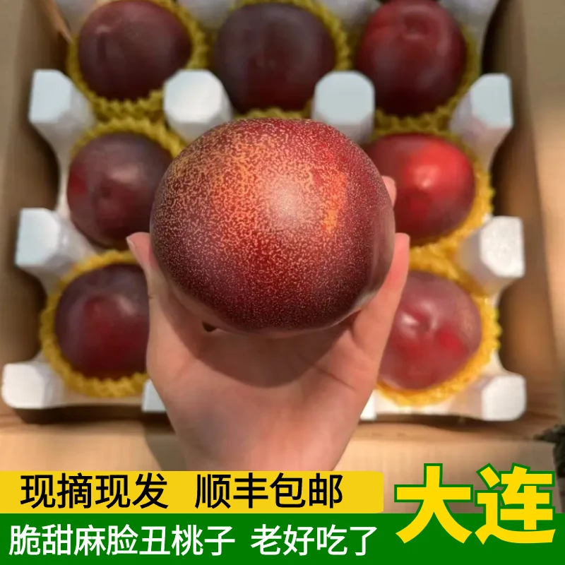 大连黄心麻脸特大油桃大连桃子顺丰5斤营养美味新鲜甜脆多汁包赔