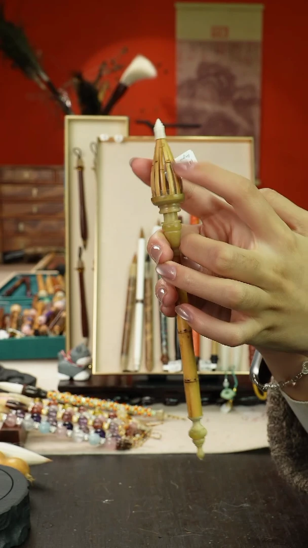 9号孤品高货毛笔链接 清水试笔 蘸墨不退