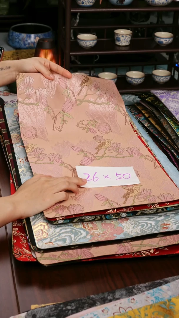 【玉兰鸟单面】中国风干泡织锦茶席26*50