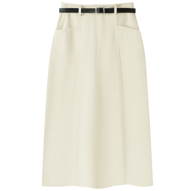 【拍下有腰带！】慕兔法式a字半身裙女小个子高腰显瘦中长款裙子