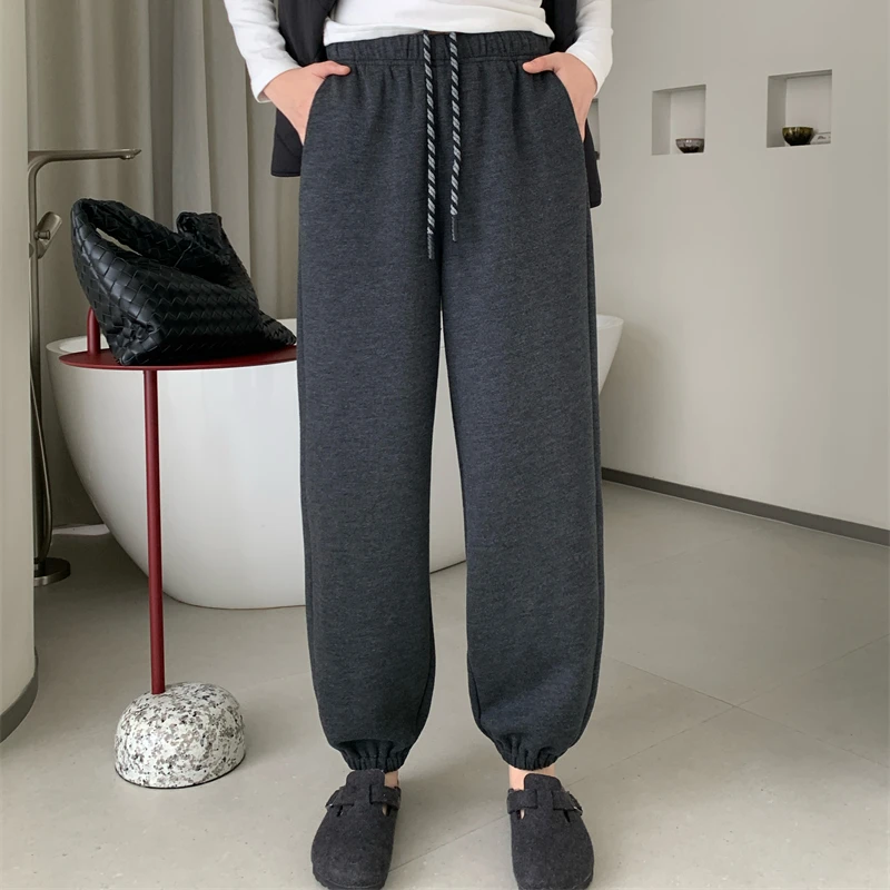 清仓不退换 海维恩2025冬季新款 奢暖羊毛运动休闲风束口裤3669