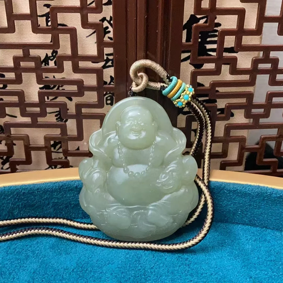 和田玉且末佛公吊坠