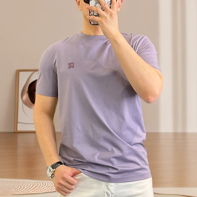 古帝特尼>春夏款清新素雅古风印花棉质零触感男士圆领短袖JPR-052