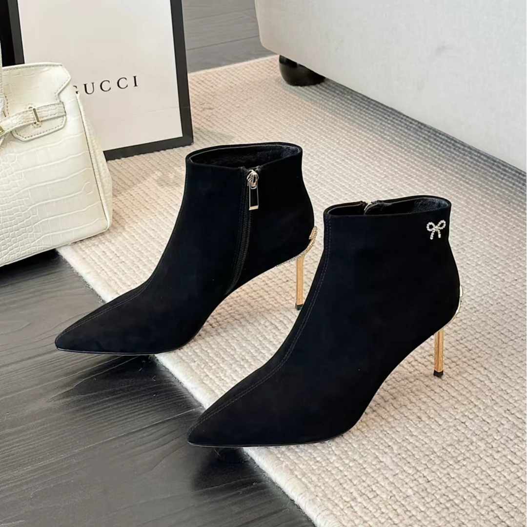 0123-49 时装靴秋冬单靴气质女靴尖头瘦瘦靴  LBR C 45092