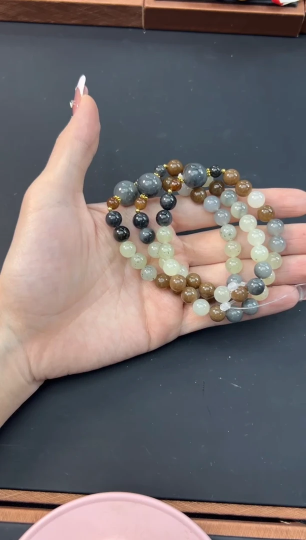 【闪购商品】和田玉手串未镶嵌若羌微色差卡8手串多样性发货