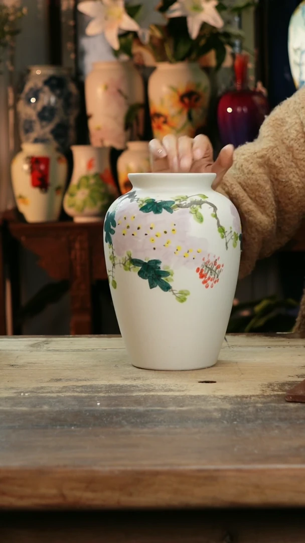 【闪购商品】瓷片景德镇纯手工釉下彩精品花瓶